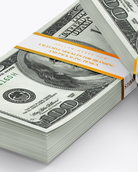 Money Stacks Mockup in Object Mockups on Yellow Images Object Mockups