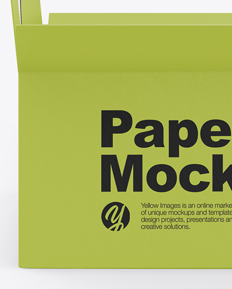 Download Opened Paper Box Mockup Side View In Box Mockups On Yellow Images Object Mockups PSD Mockup Templates