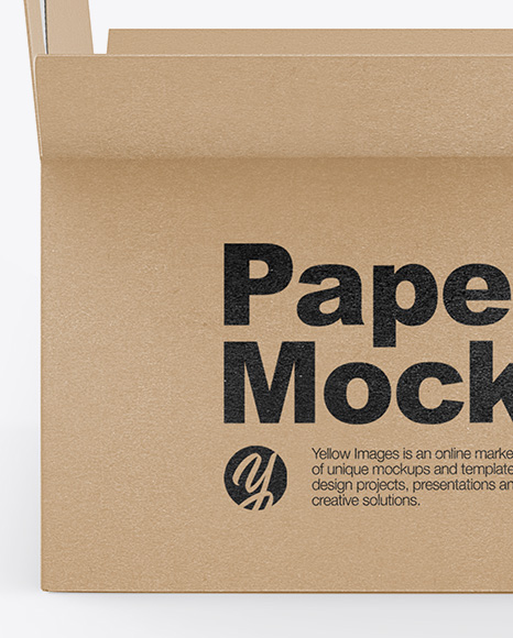 Opened Kraft Box Mockup   Side View PSD #2