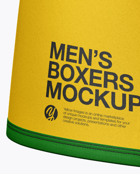 Download Men's Boxer Briefs Mockup - Front View in Apparel Mockups on Yellow Images Object Mockups