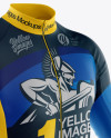 Download Men S Full Zip Cycling Jersey With Long Sleeve Mockup Half Side View In Apparel Mockups On Yellow Images Object Mockups