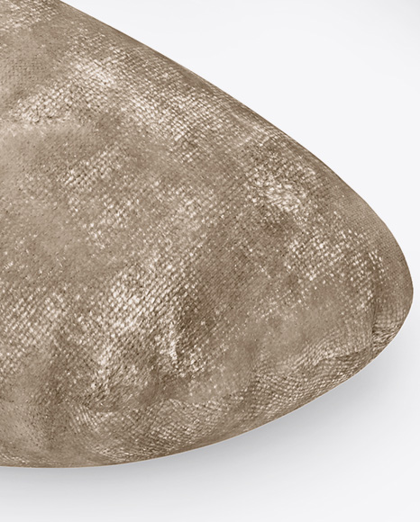 Velvet Travel Pillow Mockup - Half Side View on Yellow Images Object