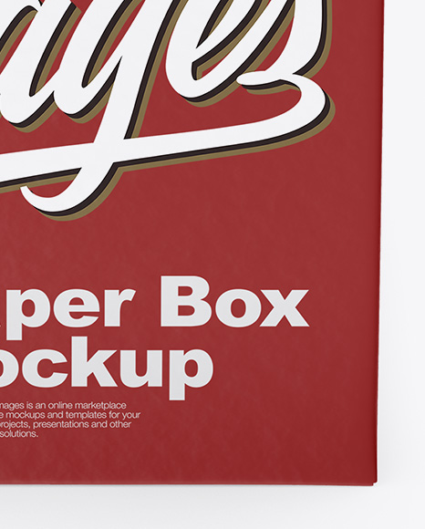 Paper Box Mockup   Front View (High Angle Shot) PSD #1