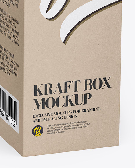 Download Two Kraft Boxes Mockup Half Side View In Box Mockups On Yellow Images Object Mockups PSD Mockup Templates