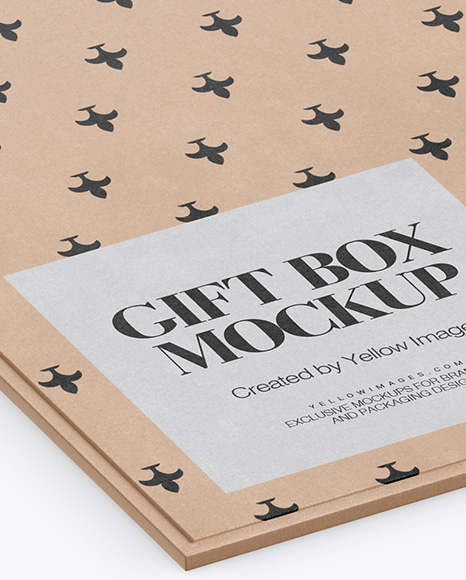 Download Kraft Gift Box With Apple iPhone X Mockup - Half Side View ...