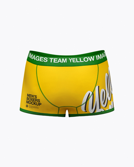 Download Men's Boxer Briefs Mockup - Back View in Apparel Mockups on Yellow Images Object Mockups