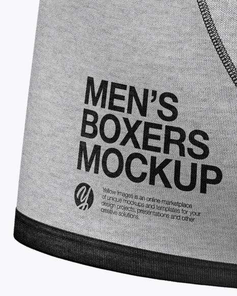 Melange Men S Boxer Briefs Mockup Back View In Apparel Mockups On Yellow Images Object Mockups