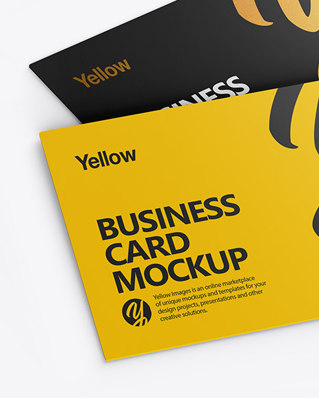 Download Two Business Cards Mockup Half Side View High Angle Shot In Stationery Mockups On Yellow Images Object Mockups Yellowimages Mockups