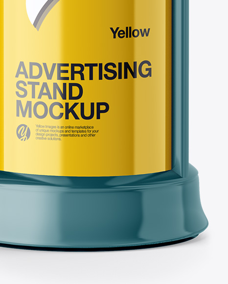 Round Glossy Street Advertising Column Mockup