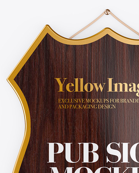 Download Wooden Pub Sign Mockup - Front View in Indoor Advertising ...