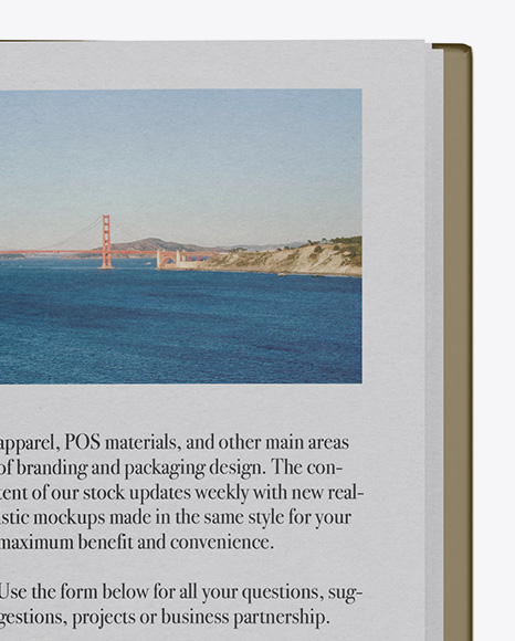 Opened Book W  Metallic Cover Mockup   Half Side View PSD #6