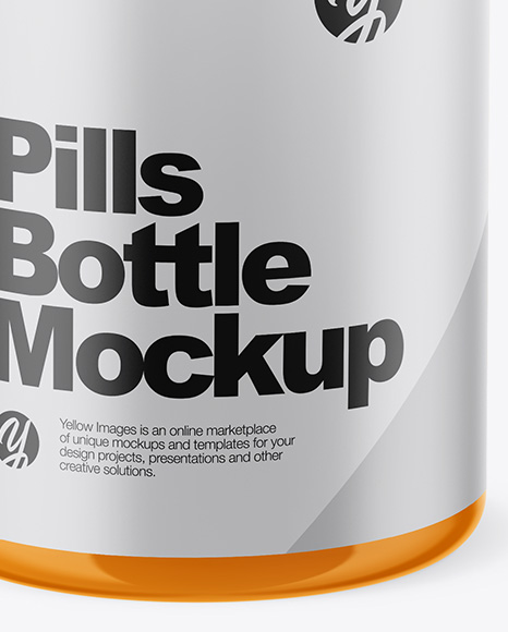 Glossy Pills Bottle Mockup (High Angle Shot) PSD #1