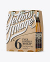 Kraft Paper 6 Pack Beer Bottle Carrier Mockup - 3/4 View - Free