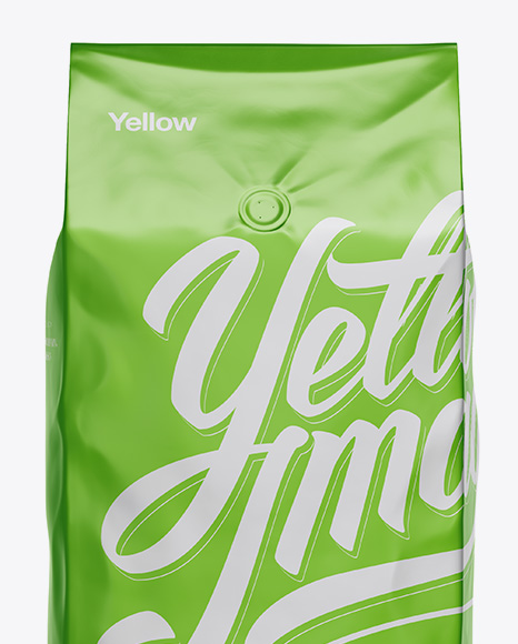 Download 2,5 kg Matte Metallic Coffee Bag With Valve Mockup - Front ...