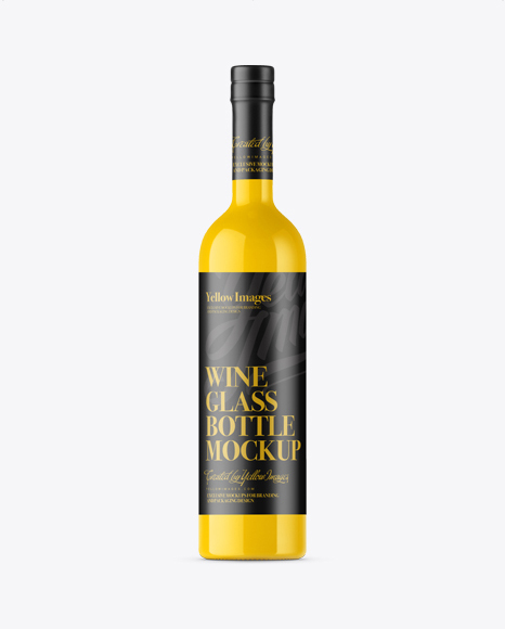 Bordeaux Style Wine Bottle Mockup In Bottle Mockups On Yellow Images Object Mockups