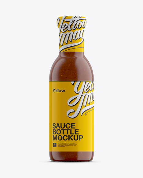 Salsa Sauce Bottle W/ Shrink Band Mockup - Free Download Images High