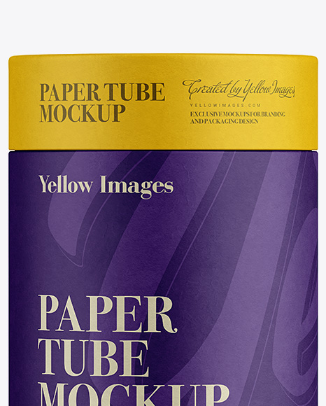 Download Small Paper Tube Mockup Front View In Tube Mockups On Yellow Images Object Mockups PSD Mockup Templates