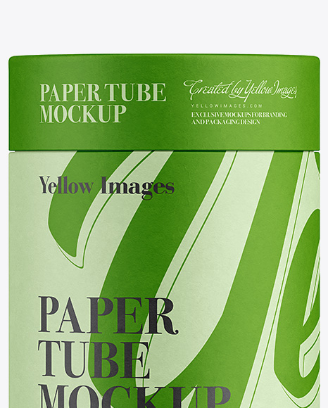 Download Small Paper Tube Mockup Front View In Tube Mockups On Yellow Images Object Mockups PSD Mockup Templates