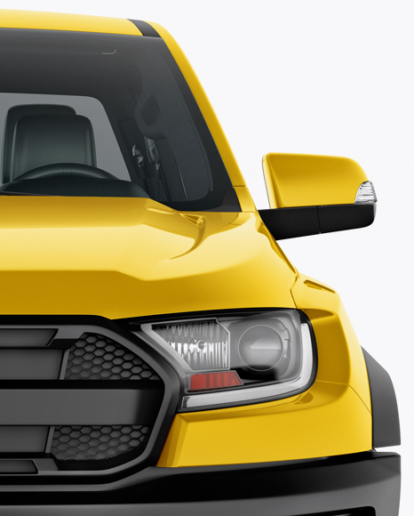 Download Free Pickup Truck Mockup Front View In Vehicle Mockups On Yellow PSD Mockups