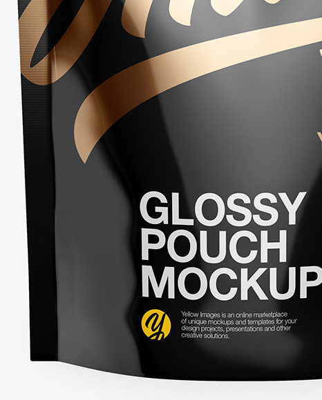 Glossy Stand Up Pouch Mockup    Front View PSD #1