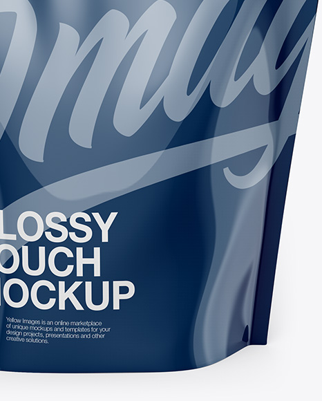 Glossy Stand Up Pouch Mockup    Front View PSD #1