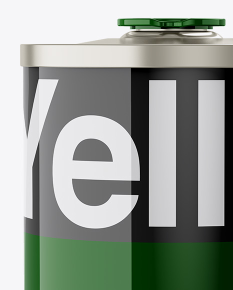 Glossy Tin Can Mockup   Front View PSD #2