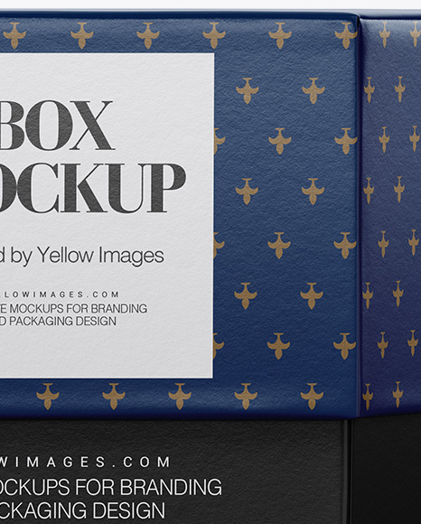 Textured Box Mockup   Front View PSD #3