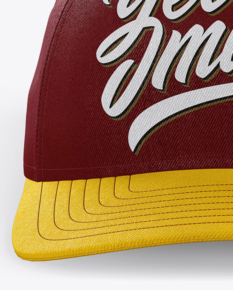 Download Snapback Cap Mockup Front View In Apparel Mockups On Yellow Images Object Mockups