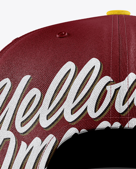 Snapback Cap Mockup Back View In Apparel Mockups On Yellow Images Object Mockups