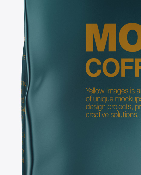Matte Coffee Bag with Valve Mockup   Front View PSD #1