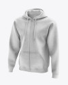 Men’s Heather Full-Zip Hoodie mockup (Half Side View)