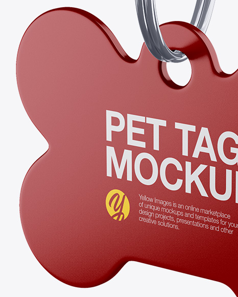 Matte Pet Tag Mockup   Half Side View PSD #4