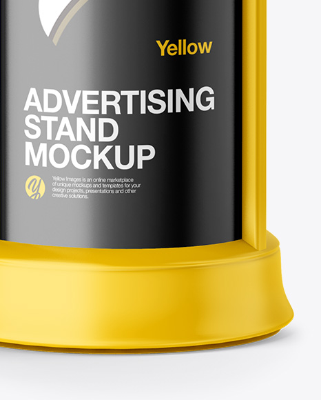 Round Matte Street Advertising Column Mockup In Outdoor Advertising Mockups On Yellow Images Object Mockups