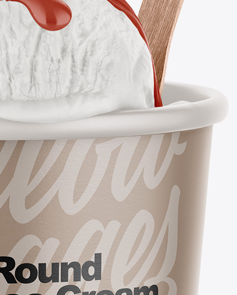 Download Paper Ice Cream Cup Mockup Front View High Angle Shot In Cup Bowl Mockups On Yellow Images Object Mockups