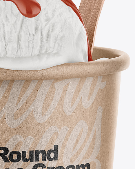 Download Kraft Ice Cream Cup Mockup Front View High Angle Shot In Cup Bowl Mockups On Yellow Images Object Mockups Yellowimages Mockups