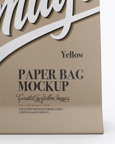 Kraft Bag Mockup   Front View PSD #1