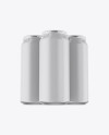 Pack with 3 Matte Cans with Plastic Holder Mockup - Front View (Hero