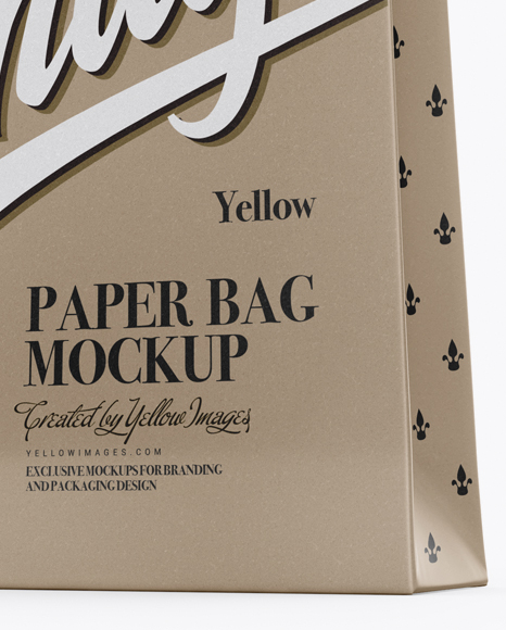 Download Kraft Bag Mockup Half Side View In Bag Sack Mockups On Yellow Images Object Mockups