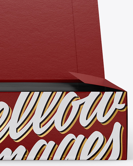 Opened Texture Box Mockup   Front View PSD #2