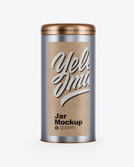 Metallic Jar Mockup   Front View PSD #2