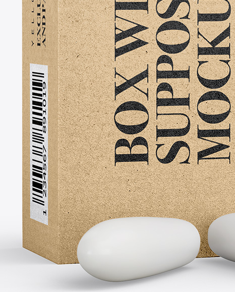 Download Kraft Box With Suppositories Mockup Half Side View In Box Mockups On Yellow Images Object Mockups Yellowimages Mockups