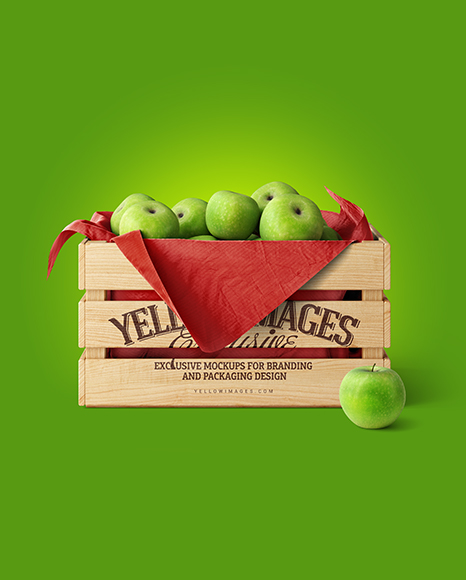 Download Wooden Crate With Apples Mockup In Object Mockups On Yellow Images Object Mockups PSD Mockup Templates