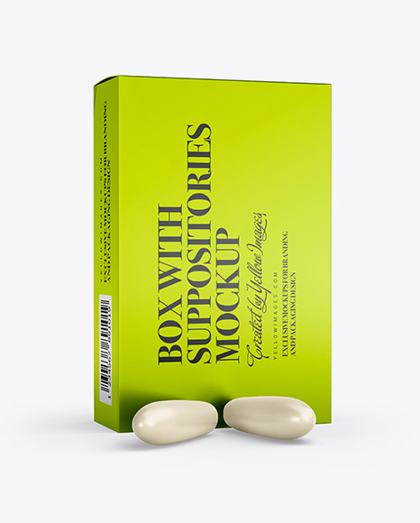 Download Metallic Box With Suppositories Mockup In Box Mockups On Yellow Images Object Mockups PSD Mockup Templates