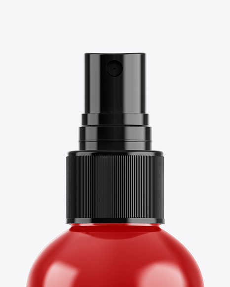 Glossy Spray Bottle With Transparent Cap Mockup