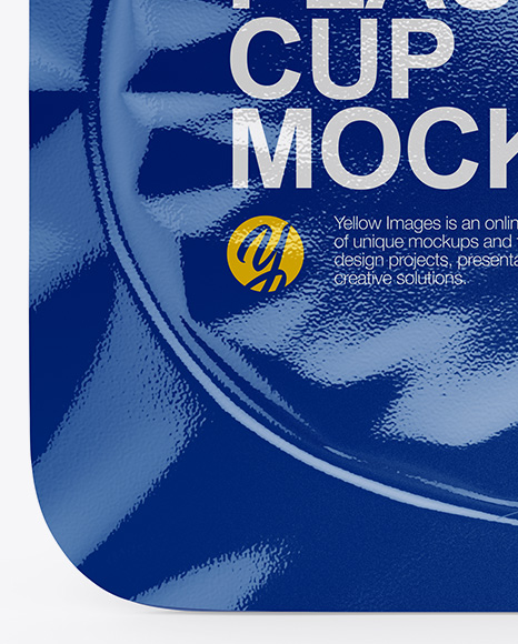 Download Glossy Yogurt Cup Mockup Top View In Cup Bowl Mockups On Yellow Images Object Mockups PSD Mockup Templates