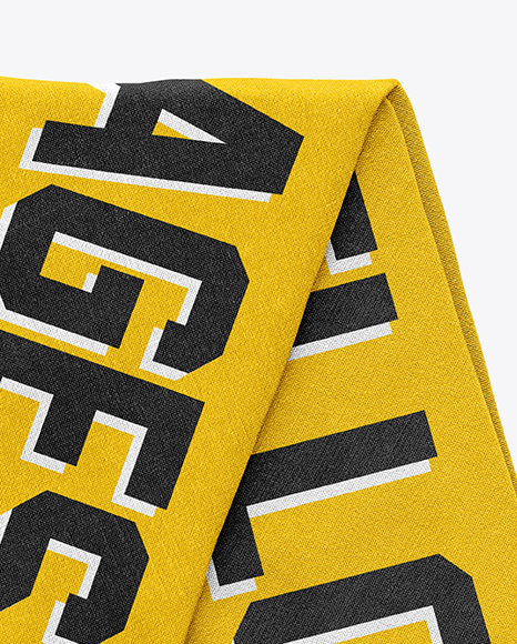 Fan Scarf Mockup - Top View in Apparel Mockups on Yellow ...