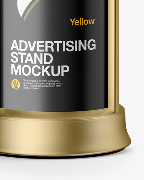 Round Metallic Street Advertising Column Mockup