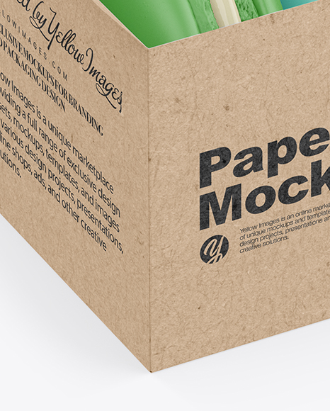 Download Opened Kraft Paper Box Psd Mockup Half Side View Yellowimages