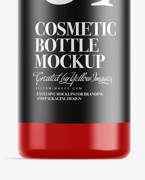 Glossy Cosmetic Bottle With Pump Mockup PSD #1