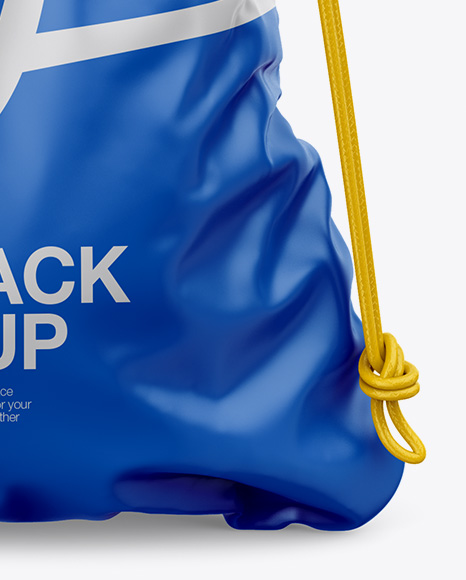 Glossy Gym Sack Mockup - Front View